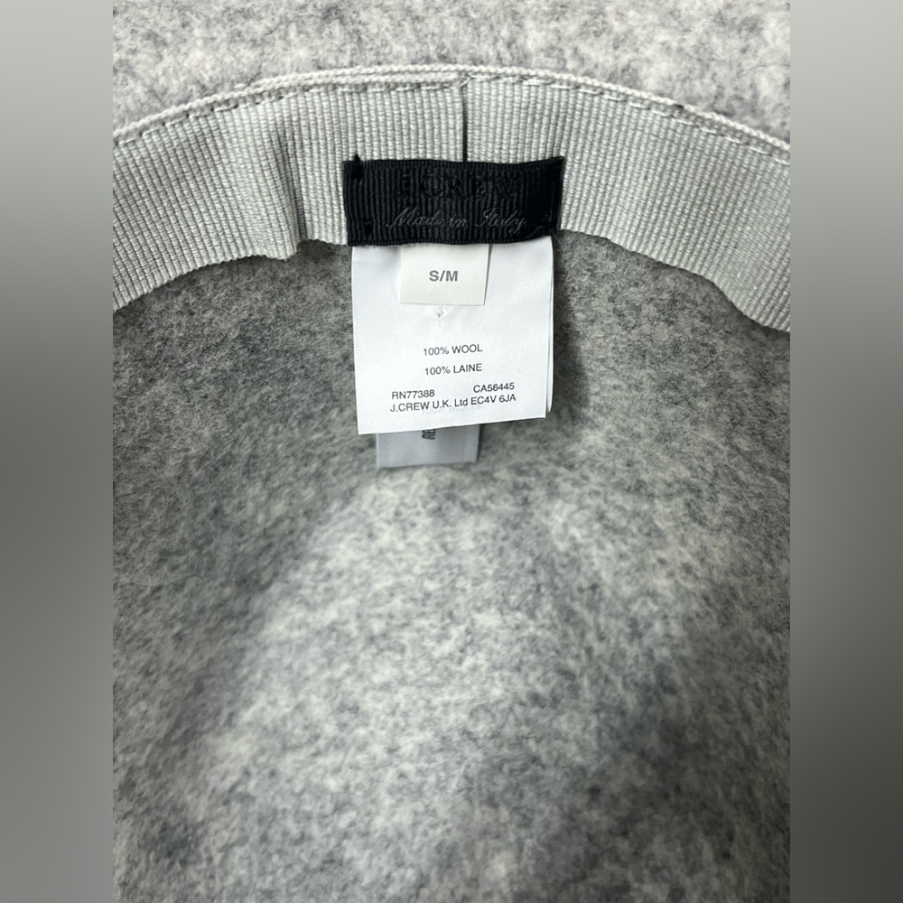 J. Crew NEW 100% wool gray fedora hat size small medium - Picture 3 of 7